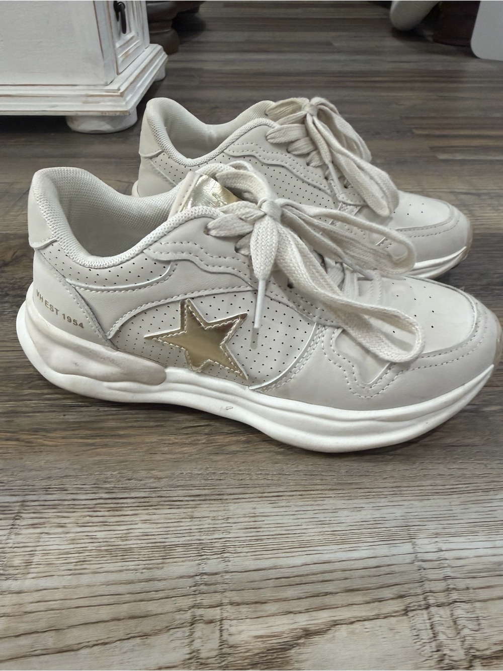 Vintage Havana Cream Sneakers with Gold Star Accent. Only worn a couple of time.